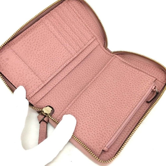 Gucci Pink Zip Around Leather Wallet - Picture 2 of 8